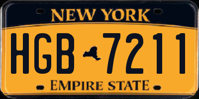 NY license plate HGB7211