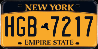 NY license plate HGB7217