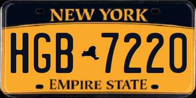 NY license plate HGB7220
