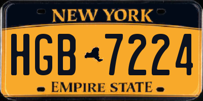 NY license plate HGB7224