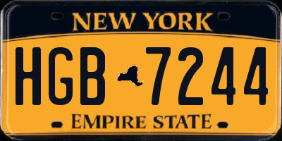 NY license plate HGB7244