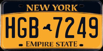 NY license plate HGB7249