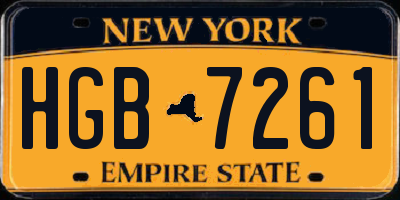 NY license plate HGB7261