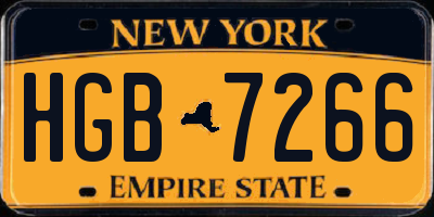 NY license plate HGB7266