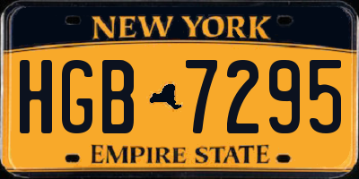 NY license plate HGB7295
