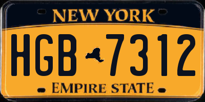 NY license plate HGB7312