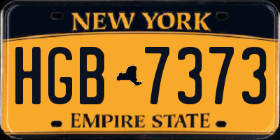NY license plate HGB7373