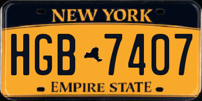 NY license plate HGB7407
