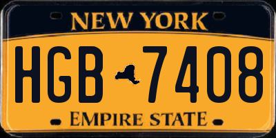 NY license plate HGB7408