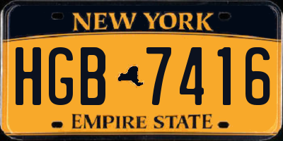 NY license plate HGB7416
