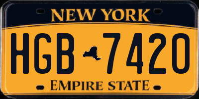 NY license plate HGB7420