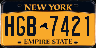 NY license plate HGB7421