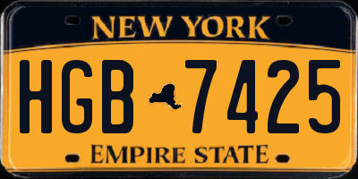 NY license plate HGB7425