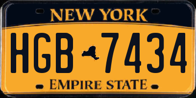 NY license plate HGB7434