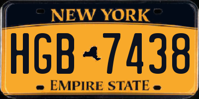 NY license plate HGB7438