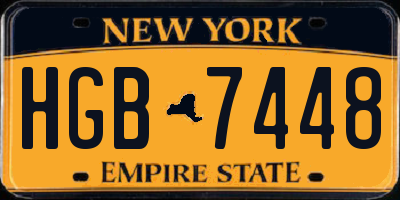 NY license plate HGB7448