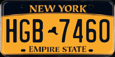 NY license plate HGB7460