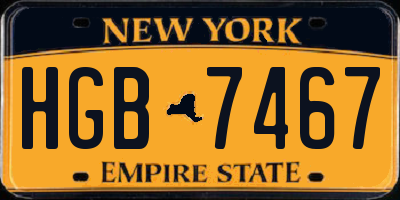 NY license plate HGB7467