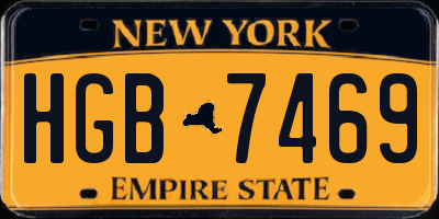 NY license plate HGB7469
