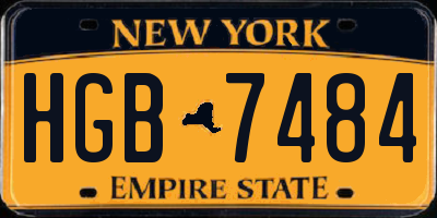 NY license plate HGB7484