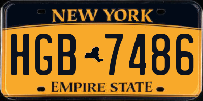 NY license plate HGB7486