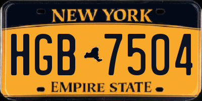 NY license plate HGB7504