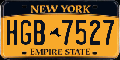 NY license plate HGB7527