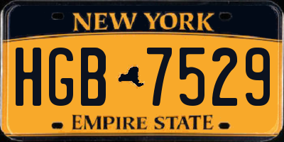 NY license plate HGB7529