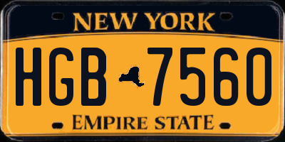 NY license plate HGB7560