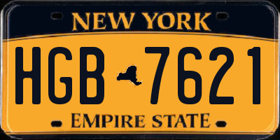 NY license plate HGB7621