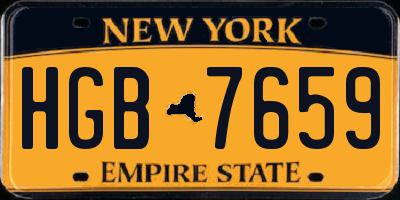NY license plate HGB7659