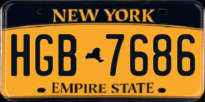 NY license plate HGB7686