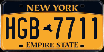 NY license plate HGB7711