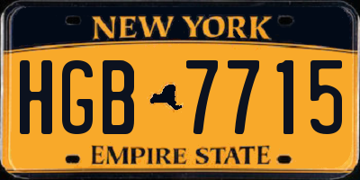 NY license plate HGB7715