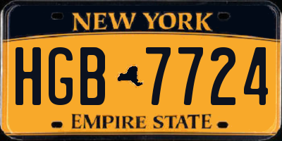 NY license plate HGB7724