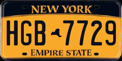 NY license plate HGB7729