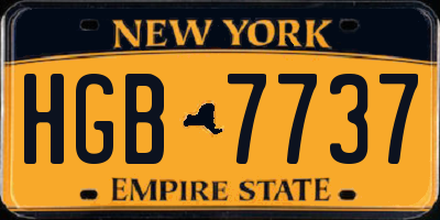 NY license plate HGB7737