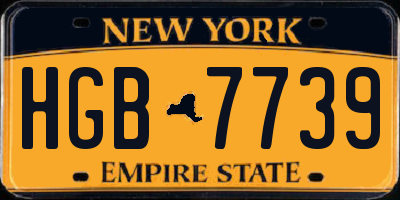 NY license plate HGB7739
