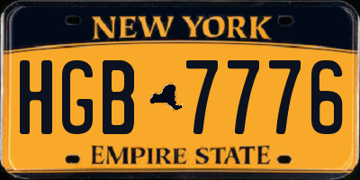NY license plate HGB7776