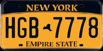NY license plate HGB7778
