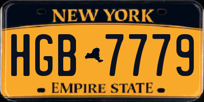 NY license plate HGB7779