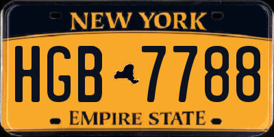 NY license plate HGB7788