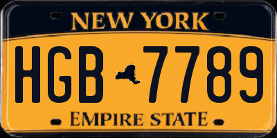 NY license plate HGB7789