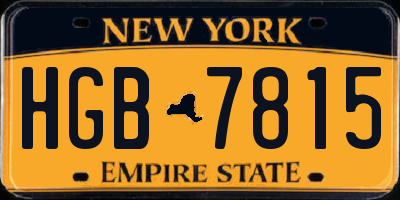 NY license plate HGB7815