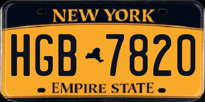 NY license plate HGB7820