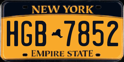 NY license plate HGB7852
