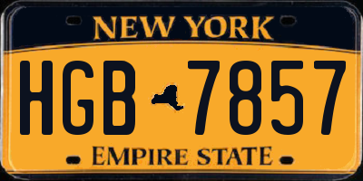 NY license plate HGB7857