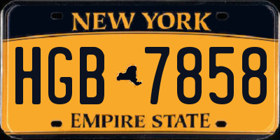 NY license plate HGB7858