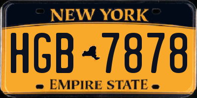 NY license plate HGB7878