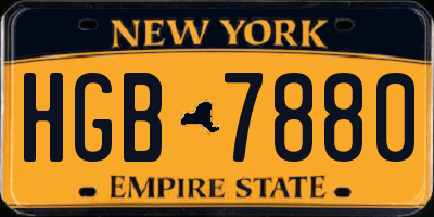 NY license plate HGB7880